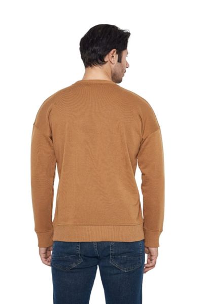 LEON ONE Ανδρικό φούτερ Basic Regular Fit σε μπεζ χρώμα