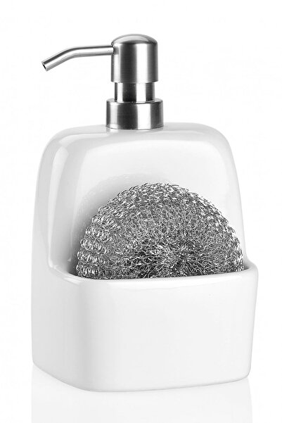 TechnoStation Lüks Porselen Süngerli Mutfak Sıvı Sabunluk Bulaşık Deterjanlık...