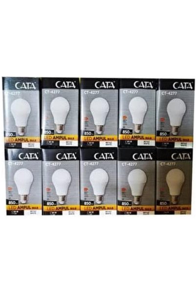 Cata 9W Led Ampul Beyaz 10 Lu Paket 6400 K 850 Lümen E27 Duy Ct-4277