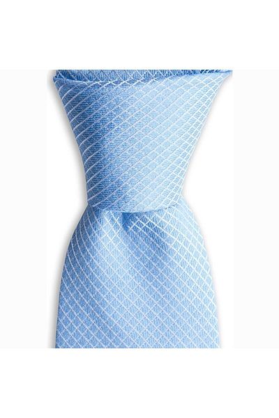 1001 Kravat Light Blue Patterned 8 cm Wide Silk Tie