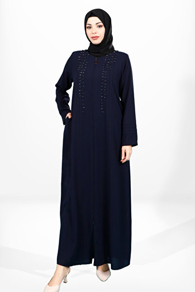 Beyza Синій фургон з застібкою-блискавкою та камінням 3955 - з кишенями з боків