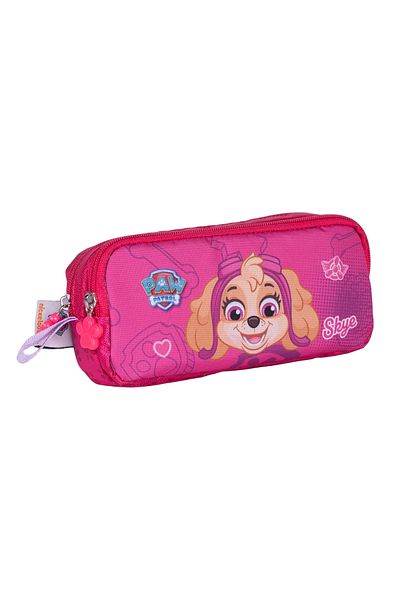 WİGGLE Pink Wiggle Paw Patrol Kids Cloth Pencil Bag - Double Compartment School Pencil Case