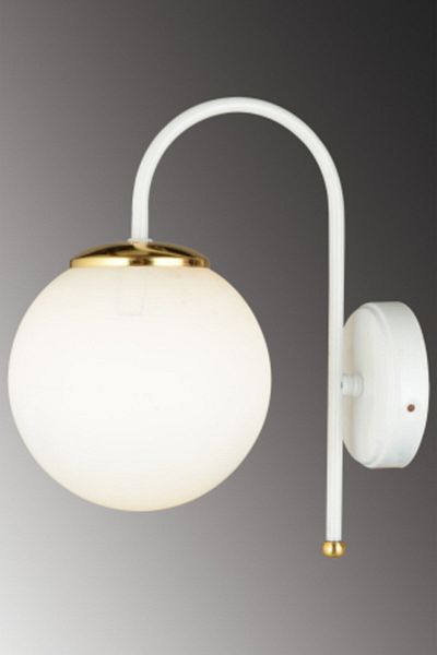 SONSUZ AYDINLATMA&AVİZE White UFO White Glop Glass Downward Facing Modern Sconce