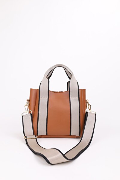 NOTHING Geantă Tote Femei Tan - Coloană încrucișată, Model cu bretele, Pentru...