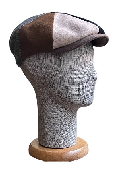 Rupen Kraft Peaky Blinders Cap Patchwork Hat British Style Elastic Size Quilted Lined Wool & Cashmere Hat