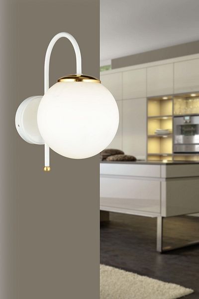 SONSUZ AYDINLATMA&AVİZE White UFO White Glop Glass Downward Facing Modern Sconce