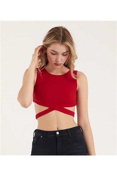 ESPİNA Women's Strappy Crop Blouse