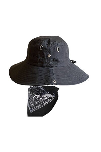 Rupen Kraft باندانا سفاري صيفية احترافية - قبعة رعاة البقر فيدورا باللون الأخضر الكاكي