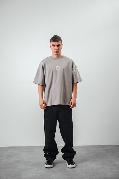 Respire Ανδρικό μπλουζάκι με στάμπα Oversize Γκρι