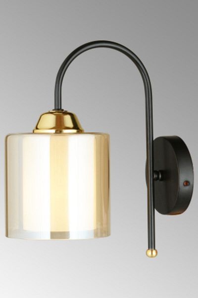 SONSUZ AYDINLATMA&AVİZE Black UFO Double Glass Downward Facing Modern Sconce