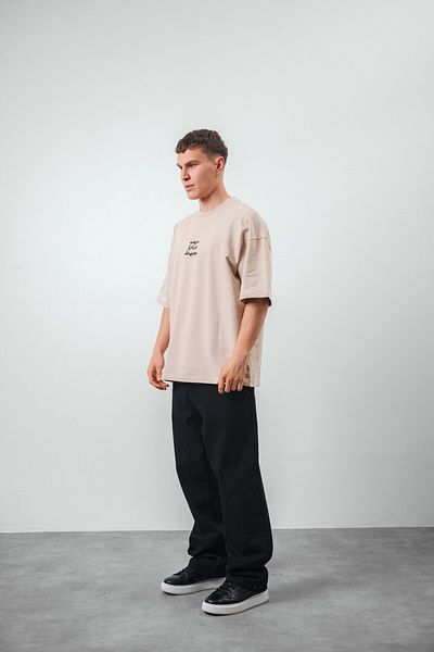 Respire Ανδρικό μπλουζάκι με στάμπα Over This Dream Oversize Μπεζ