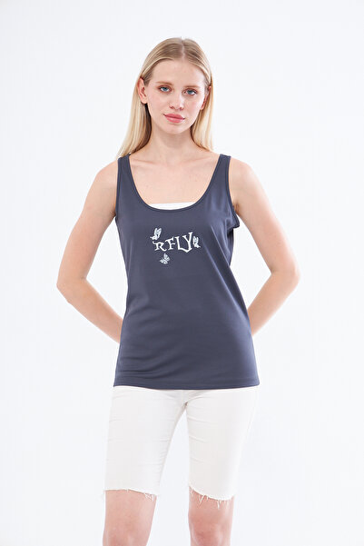 YÜKSEL IŞIK Αθλητικό μπλουζάκι Anthracite Color - Χοντρό λουράκι και στάμπα Rely