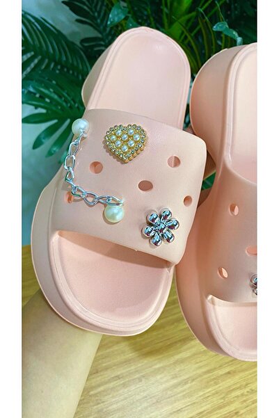 Sinem Çeyiz Sonimix Ezo 156 - Luxury Beach and Sea Slippers with Stoned Butterfly Pattern