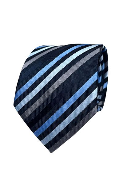 1001 Kravat Blue Striped Necktie Men