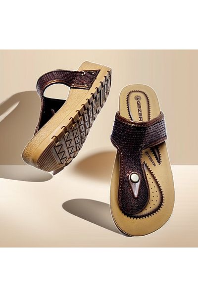 GEZER Γυναικείες casual παντόφλες με χοντρή σόλα και πούλιες - σαγιονάρες