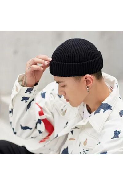 Rupen Kraft Tiriko Black Short Beanie Over Ear Hipster Beanie Skullcap Beanie Leon Beanie Hip Hop Beanie Standard Size