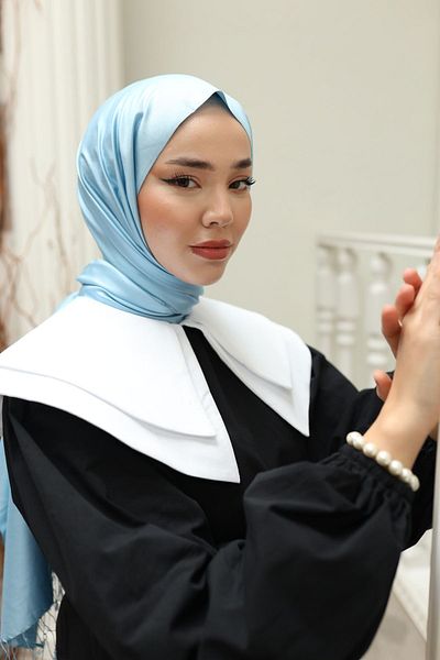 Silk Home Baby Blue Double Sided 100% Silk Shawl