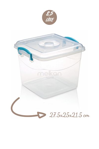 Melkan Home 8.5 Liter Transparent Food Container - Storage Box with Lock and Lid