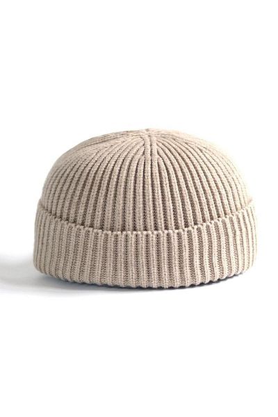 Rupen Kraft Едноцветна къса барета Hipster Baret Skullcap Beanie Leon Beret Hip Hop Baret (Mink)