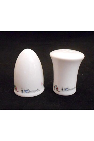 Cats By Luyano Tuzluk Biberlik Peçetelik 3'lü Set Istanbul Desenli Ev Sofra Mutfak Mutlu Kedi Kuş Porselen