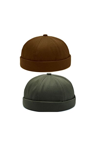 Rupen Kraft Set de 2 șapcă din bumbac 100% pălărie Docker reglabilă Pălărie cu șapcă de vară Pălărie retro Pălărie cu șapcă