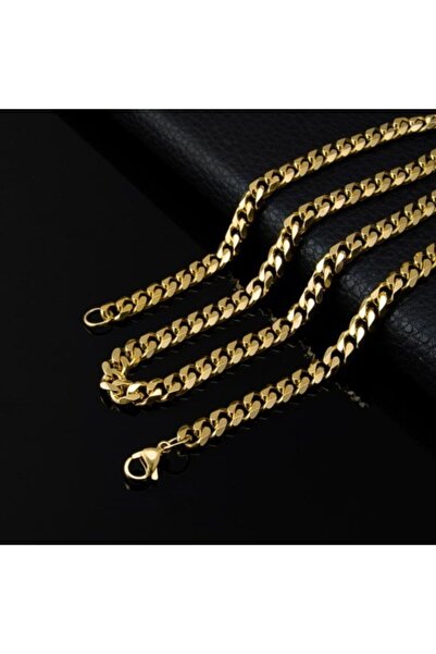 Rupen Kraft Unisex Altın Modeli Kuban Sıkı Burgu Zincir Kolye (60 Cm)