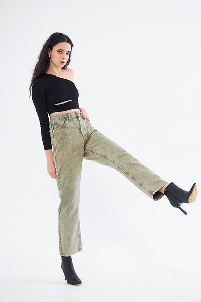 Kutaf High Waist Women's Straight Jeans