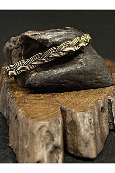 Rupen Kraft Unisex Ayarlanabilir Pirinç Bileklik Örgü Pirinç Bileklik Antik S...