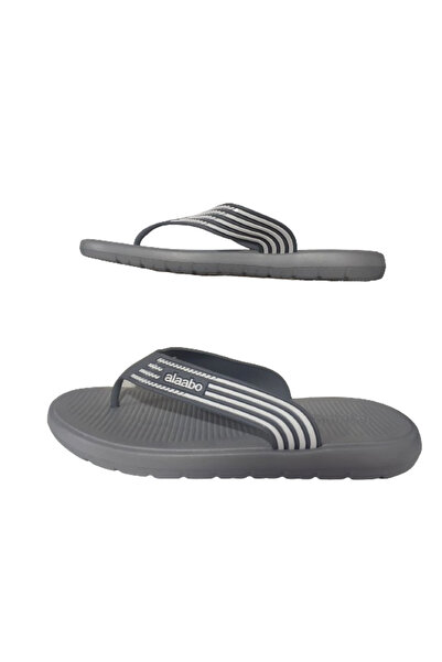 ALAABO Men's Grey-white Flip Flops - for Sea, Beach, Pool alaboo302-24