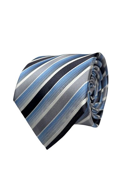 1001 Kravat Blue Striped 8 cm Wide Tie