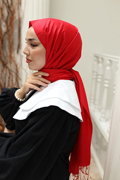 Silk Home Çift Taraflı %100 Ipek Şal - Kırmızı