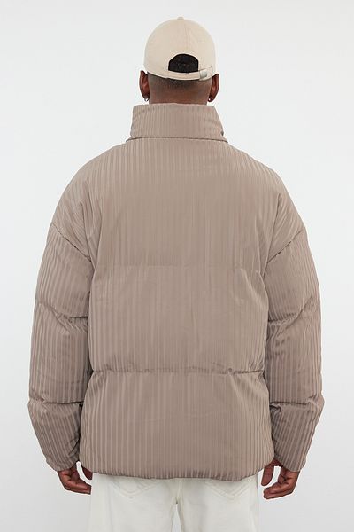 Trendyol Collection Winter Oversize Puffer Jacket - Stand Collar, Mink TMNAW25MO00019