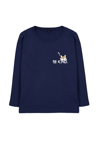 TRENDYOLKIDS Chlapecké bavlněné tričko se zvířecím vzorem v námořnické modré - Crew Neck Tkdaw25Ts00009
