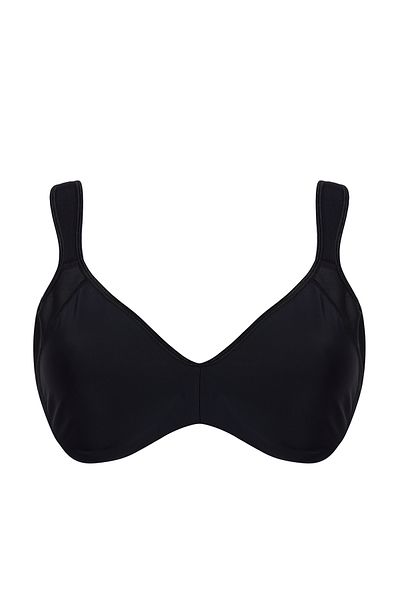 Trendyol Curve Černá dámská podprsenka bez kšiltovky s kosticí Plus velikosti Tbbss24Cw00022