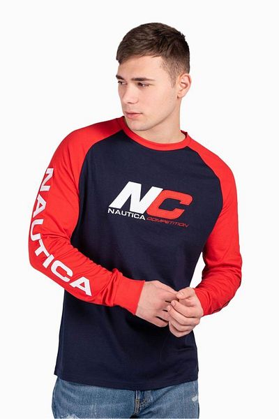 Nautica تي شيرت رجالي باللون الكحلي الداكن - N7K01244