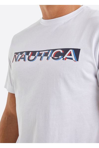 Nautica تي شيرت رجالي أبيض N1I00809