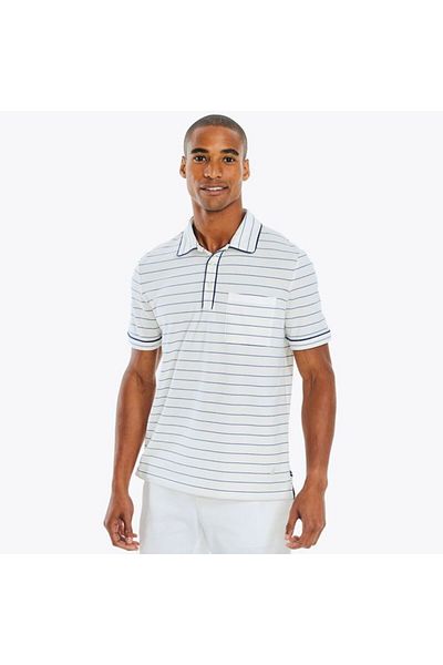 Nautica Men's Polo Neck White T-Shirt - K38500