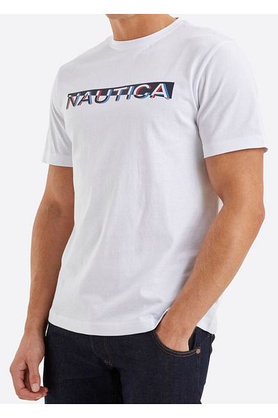 Nautica تي شيرت رجالي أبيض N1I00809