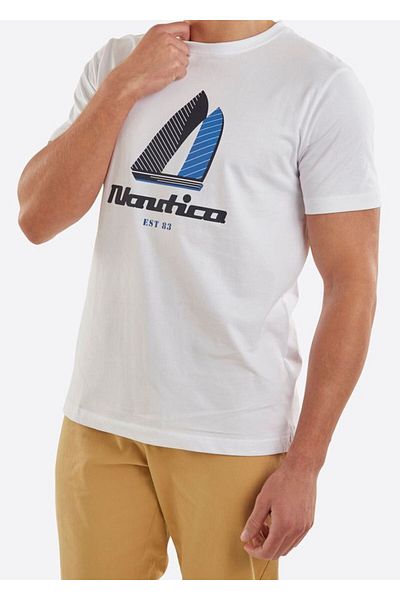 Nautica تي شيرت أبيض للرجال N1I00822