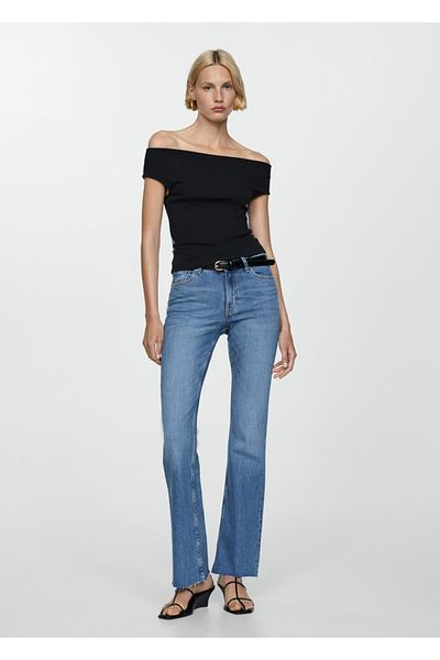 MANGO Woman Flare-Jeans mit mittlerer Taille
