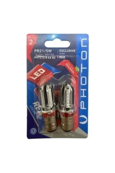 Photon P21/5W RED 12V-24V LED (2'Lİ BLISTER)