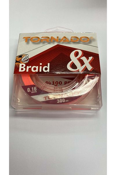 Tornado 8 X Braid Orange 0.16mm 14.80kg - 300m Light Orange Braid
