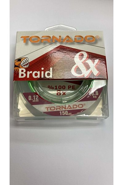 Tornado 8 X Green Brad 0.12mm 150m - 10.80kg Capacity