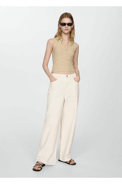 MANGO Woman Low Waisted Wideleg Loose Jeans