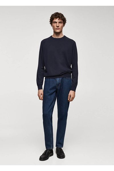 MANGO Man Dünner Strickpullover aus Baumwolle