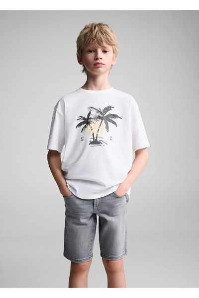 MANGO Kids Βαμβακερό μπλουζάκι με σχέδια