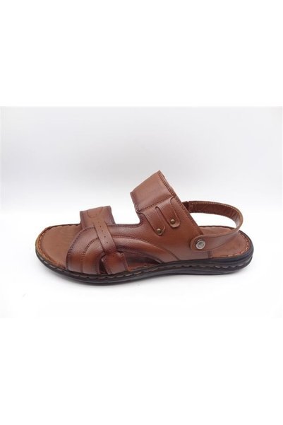 King Shoes صنادل رجالية مقاس كبير CT4387 تان