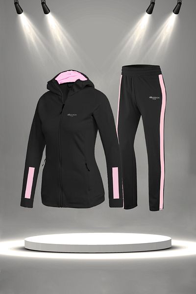 POSEIDON STORM Plus Size Black Supra Combed Cotton Tracksuit Set - for All Seasons Hiking and Running (4Xl-10Xl)