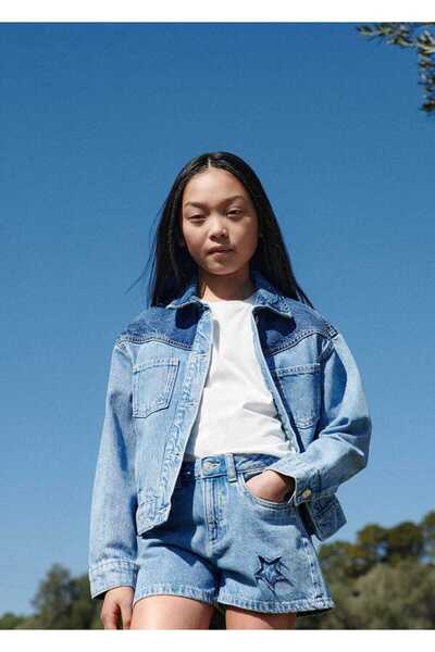 MANGO Kids Двоколірне джинсове пальто