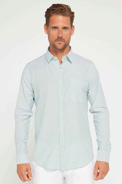 Tudors Pánská Slim Fit bavlněná košile - dlouhý rukáv, límeček na knoflíky